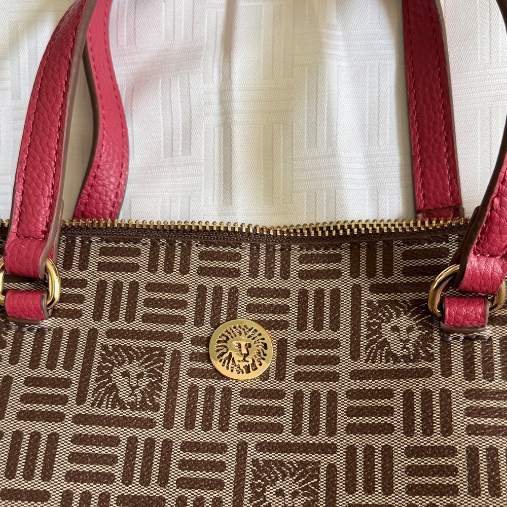 Brown and dark red. Designer Tote Bag